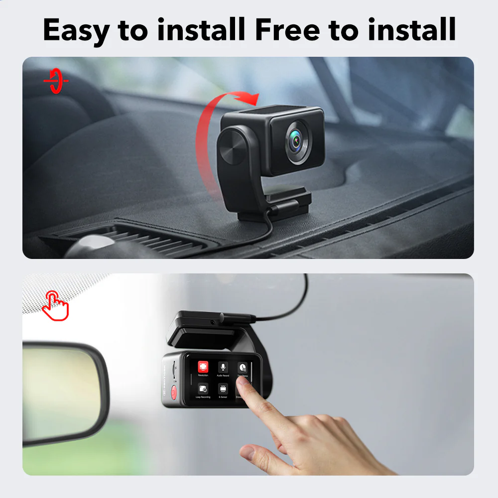Redtiger A4 4K+1080P Voice Control 5.8GHz WIFI Dash Cam - Image 12